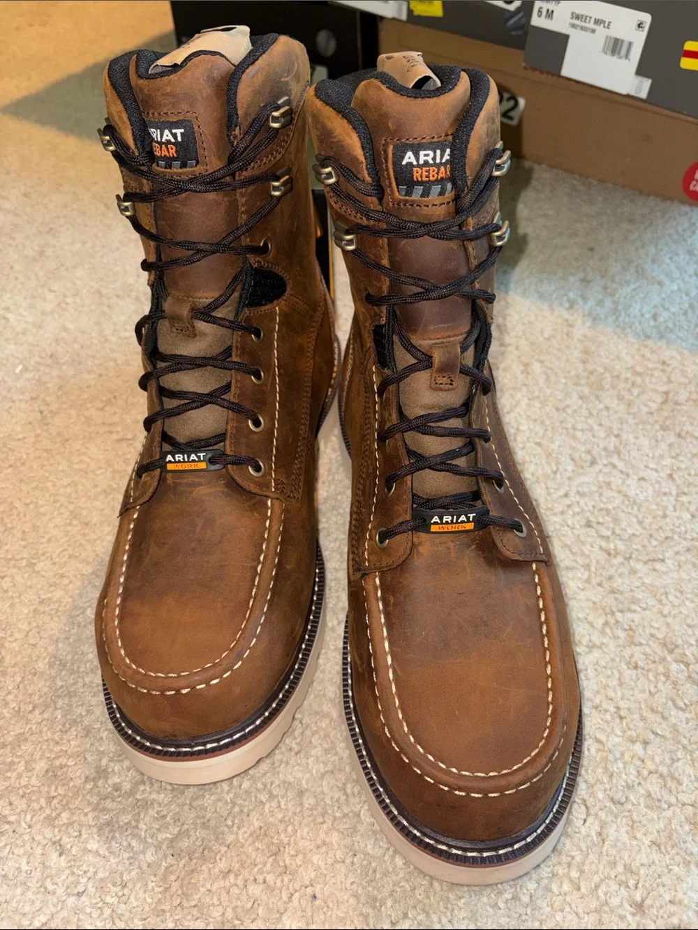Ariat Men's Tan Brown Lace-Up Work Boots Electrical Hazard